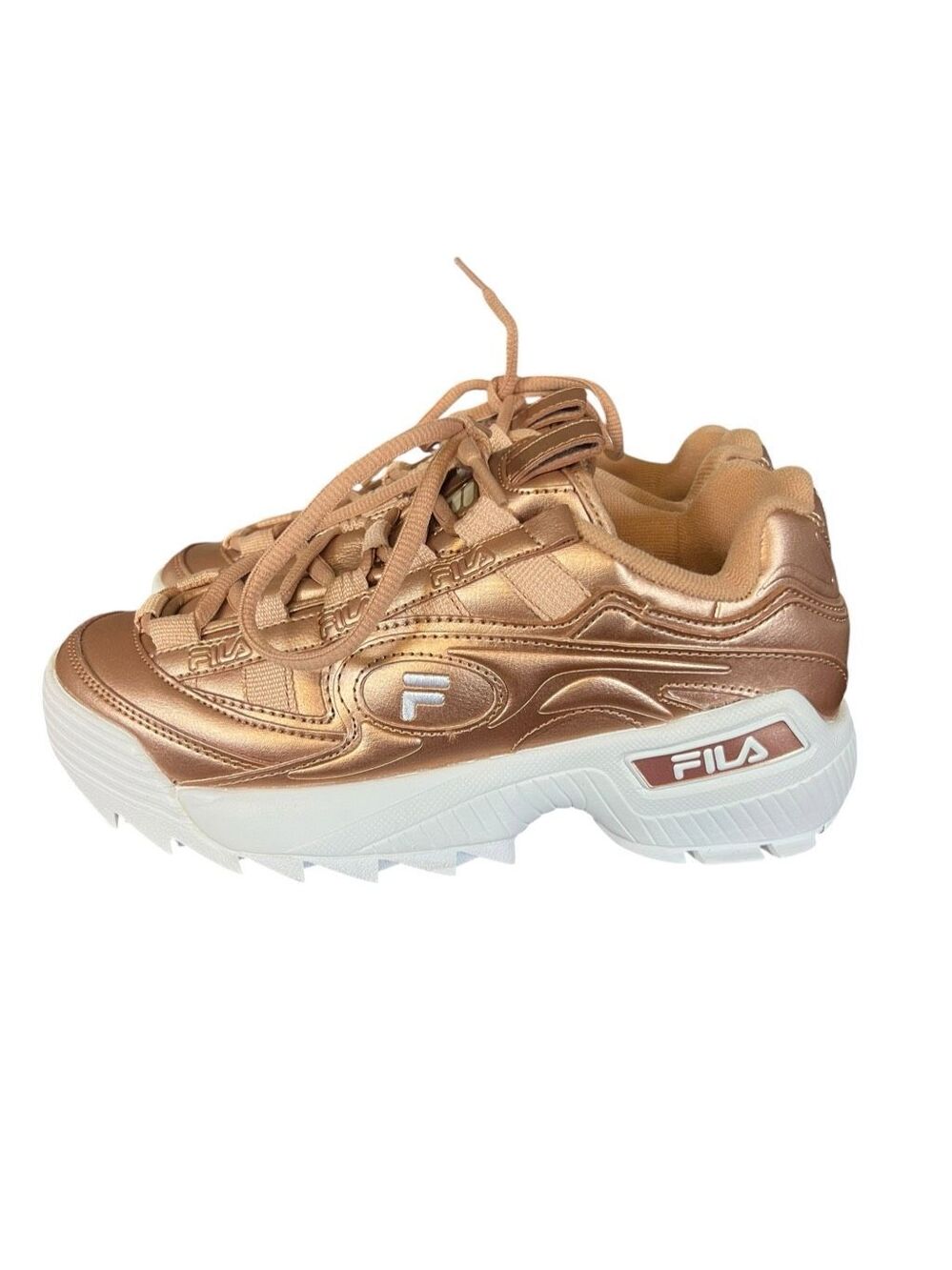 Fila Disruptors Women’s Size 7.5 rosegold metallic sneakers shoes NEW